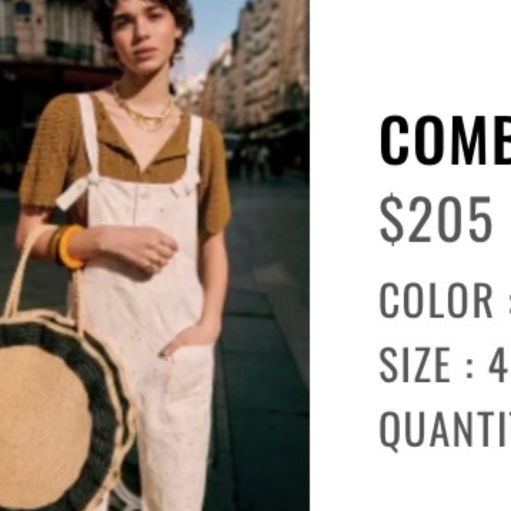 Sézane Brian jumpsuit size 46 (14 US)